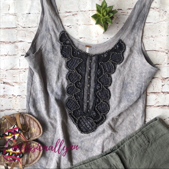 Free People Tops - Free People | flowy lace tank top grey purple